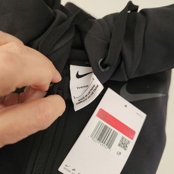 Nike Dry Men's Therma Full Zip Hoodie (Large, Black/Grey 2.0) - Picture 4 of 5